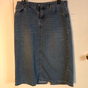 Baccini Denim Midi skirt with slit in back